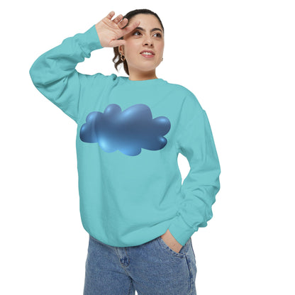 Unisex Garment-Dyed Sweatshirt - Serene Cloudscape - Dreamy Cloud Design