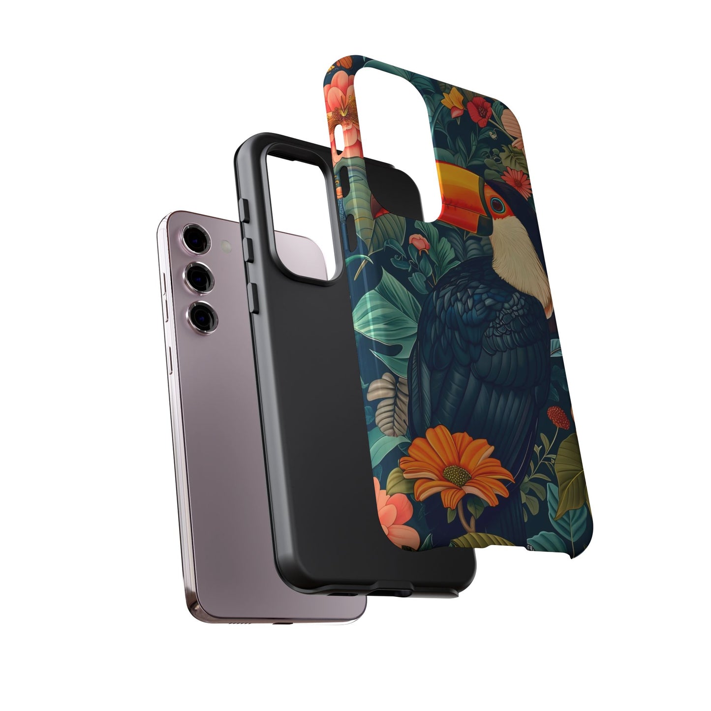 Tropical Toucan Phone Case - Cute Animal Design, Nature Lover Gift, Floral Pattern, Bird Lover Accessory, Summer Vibes