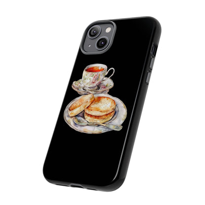Tea Time Phone Case with Cookies Design, Cute Phone Cover, Gift for Tea Lovers, Kitchen Decor, Whimsical Style