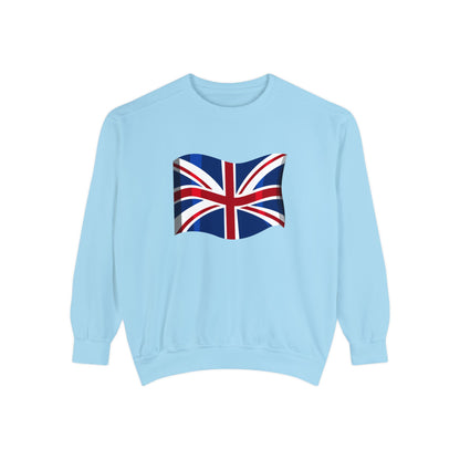 Unisex Garment-Dyed Sweatshirt - Classic UK Flag
