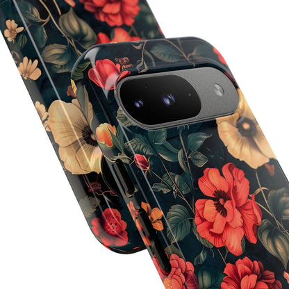 Floral Phone Case, Tough Cases, Flower Motif, Protective Cover, Gift for Her, Floral Design, Spring Accessory