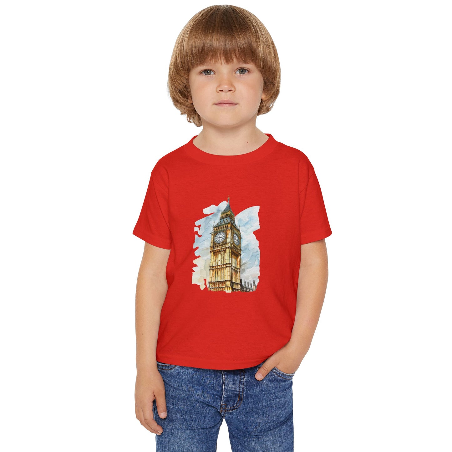 Toddler T-Shirt - London's Big Ben Landmark Painting -  Fun Kid's Apparel for Little Explorers
