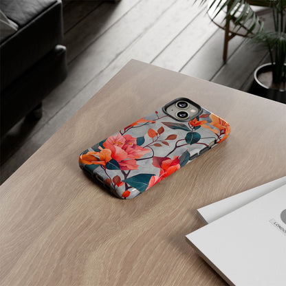 Floral Phone Case, Tough Cases, Flower Power, Gift for Her, Decorative Phone Cover, Trendy Accessories, Everyday Style