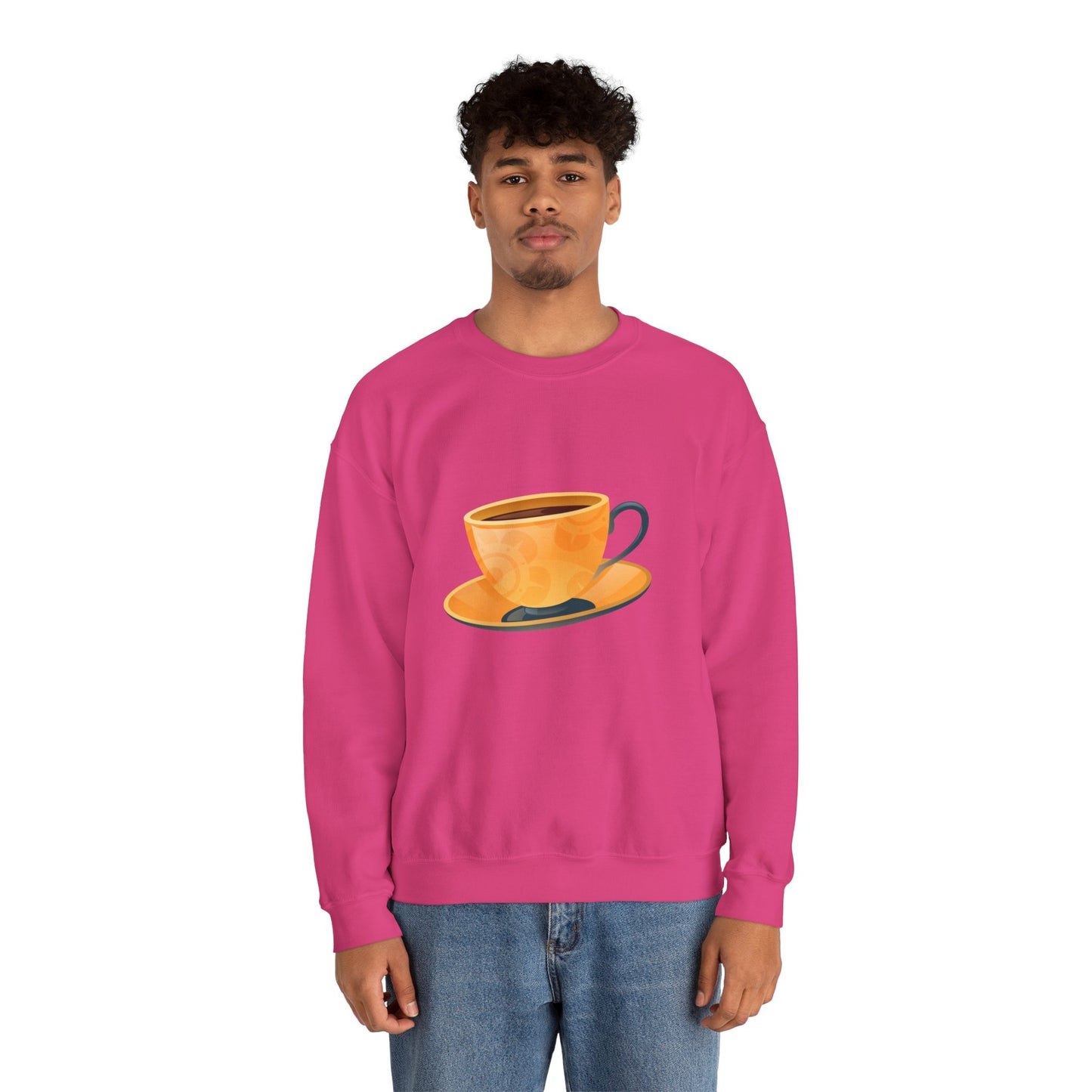 Unisex Heavy Blend™ Crewneck Sweatshirt Lightweight - Elegant British Tea Cup Classic Tea Time Style