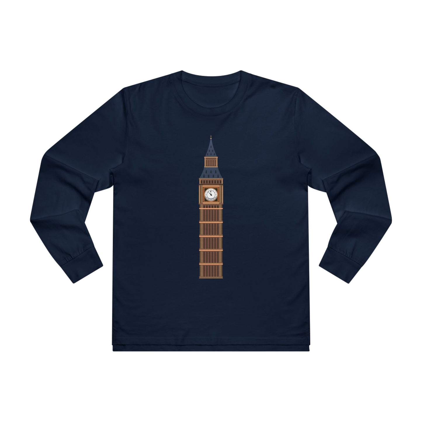 Men’s Base Longsleeve Tee - Big Ben - Iconic British Tower and Landmark