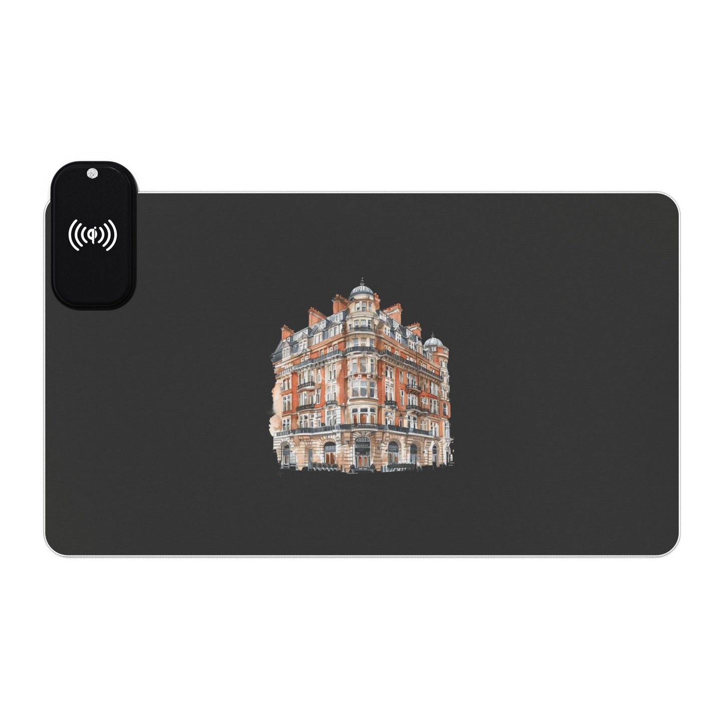 Grand Brick Building – London Architecture - LED Gaming Mouse Pad with Wireless Charging - Perfect for Gamers, Office Spaces, Ecosystem Accessory, Unique Desk Decor, Gift Idea