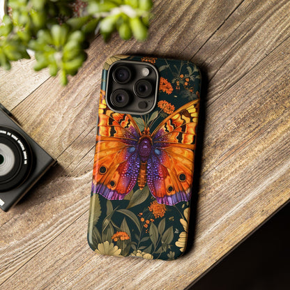 Butterfly Phone Case, Tough Cases for Nature Lovers, Vibrant Floral Design, Gift for Her, Cute Phone Accessories, Butterfly Artwork