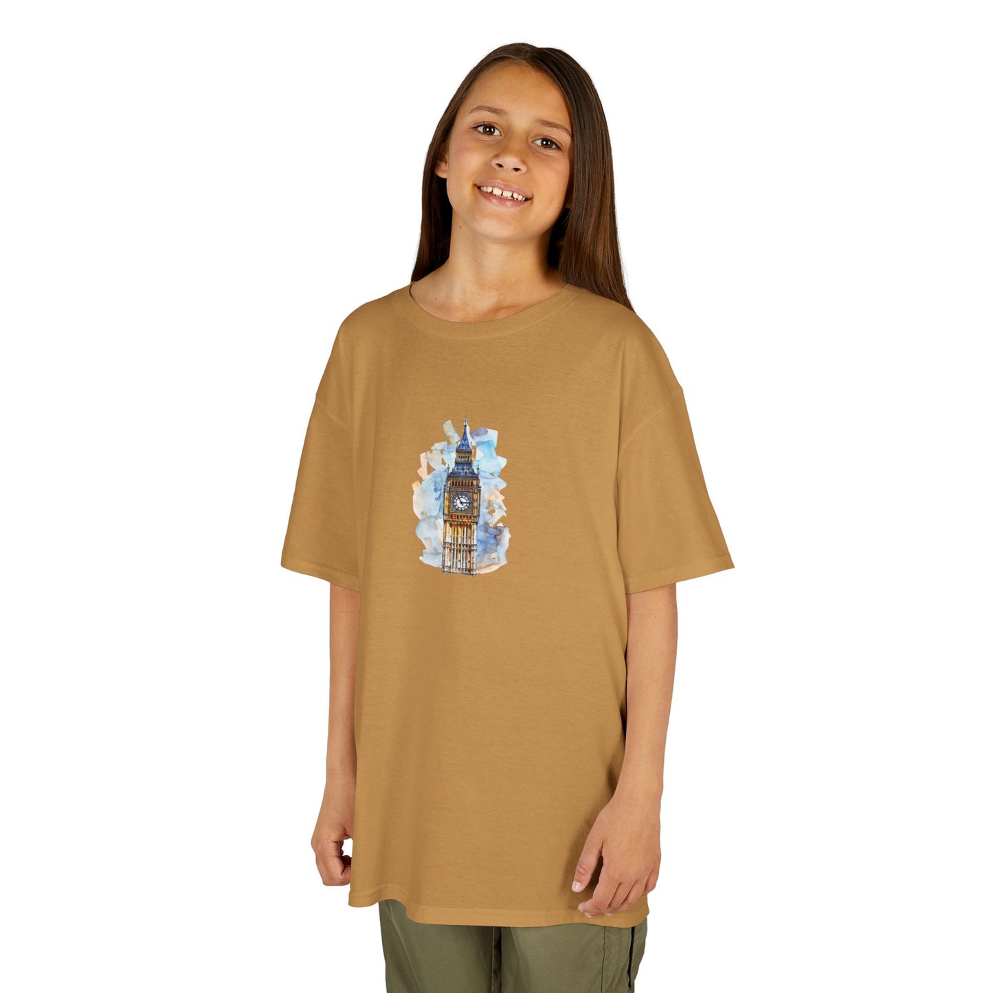 Kids Tee - London's Big Ben Landmark Painting -  Fun Graphic Shirt for Young Explorers