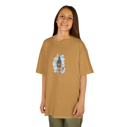 Kids Tee - London's Big Ben Landmark Painting -  Fun Graphic Shirt for Young Explorers