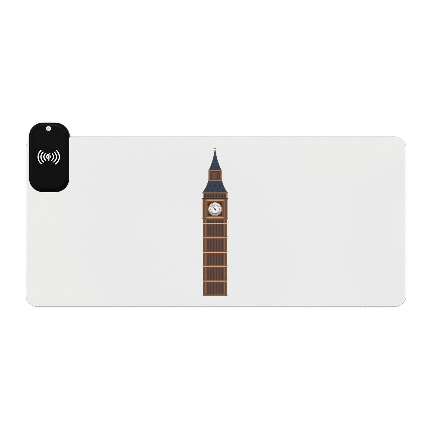 Big Ben Minimal Art - LED Gaming Mouse Pad with Wireless Charging, Perfect for Gamers, Office Decor, Great Gift for Tech Lovers, Unique Desk Accessories
