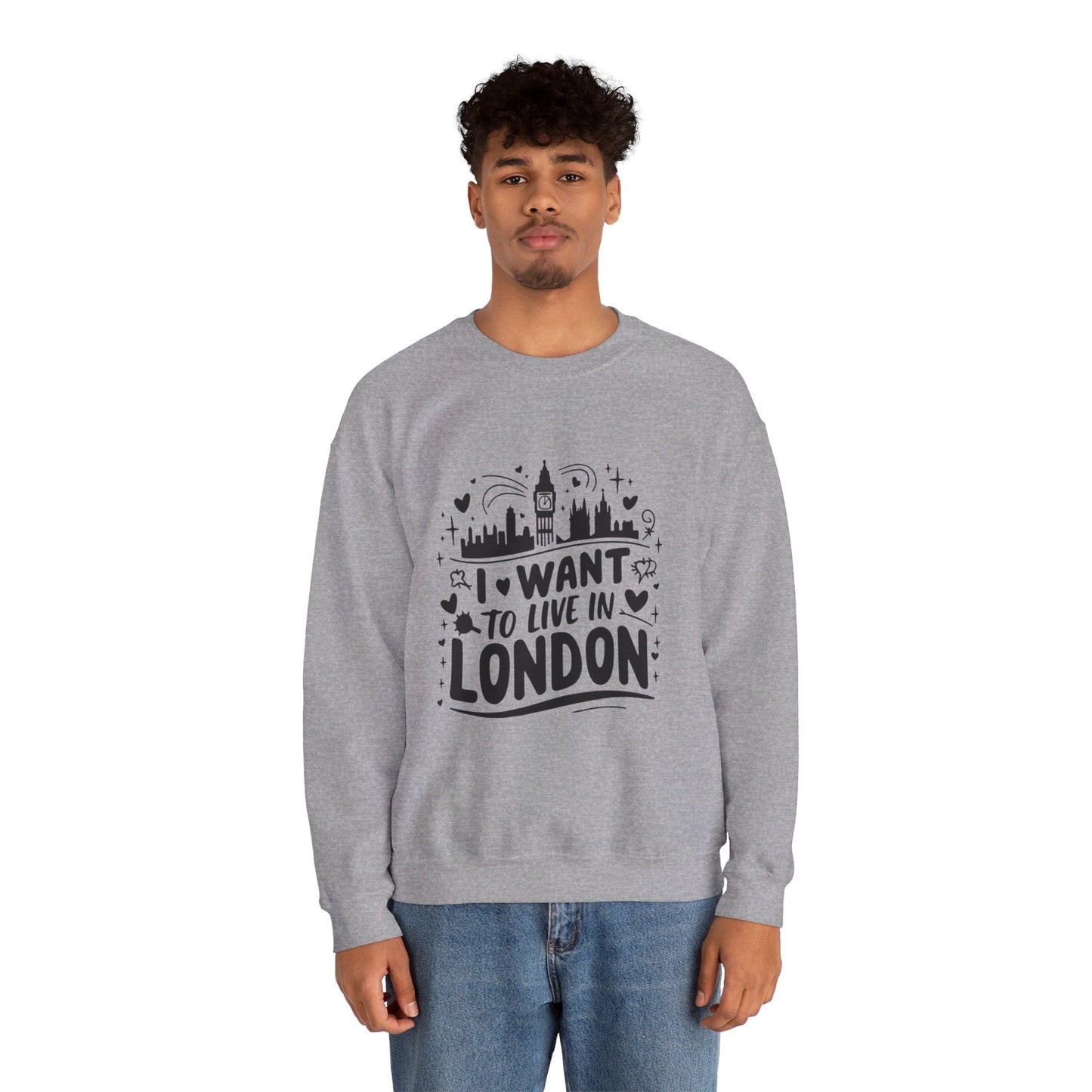 Unisex Heavy Blend™ Crewneck Sweatshirt Elegant- I want to live in London