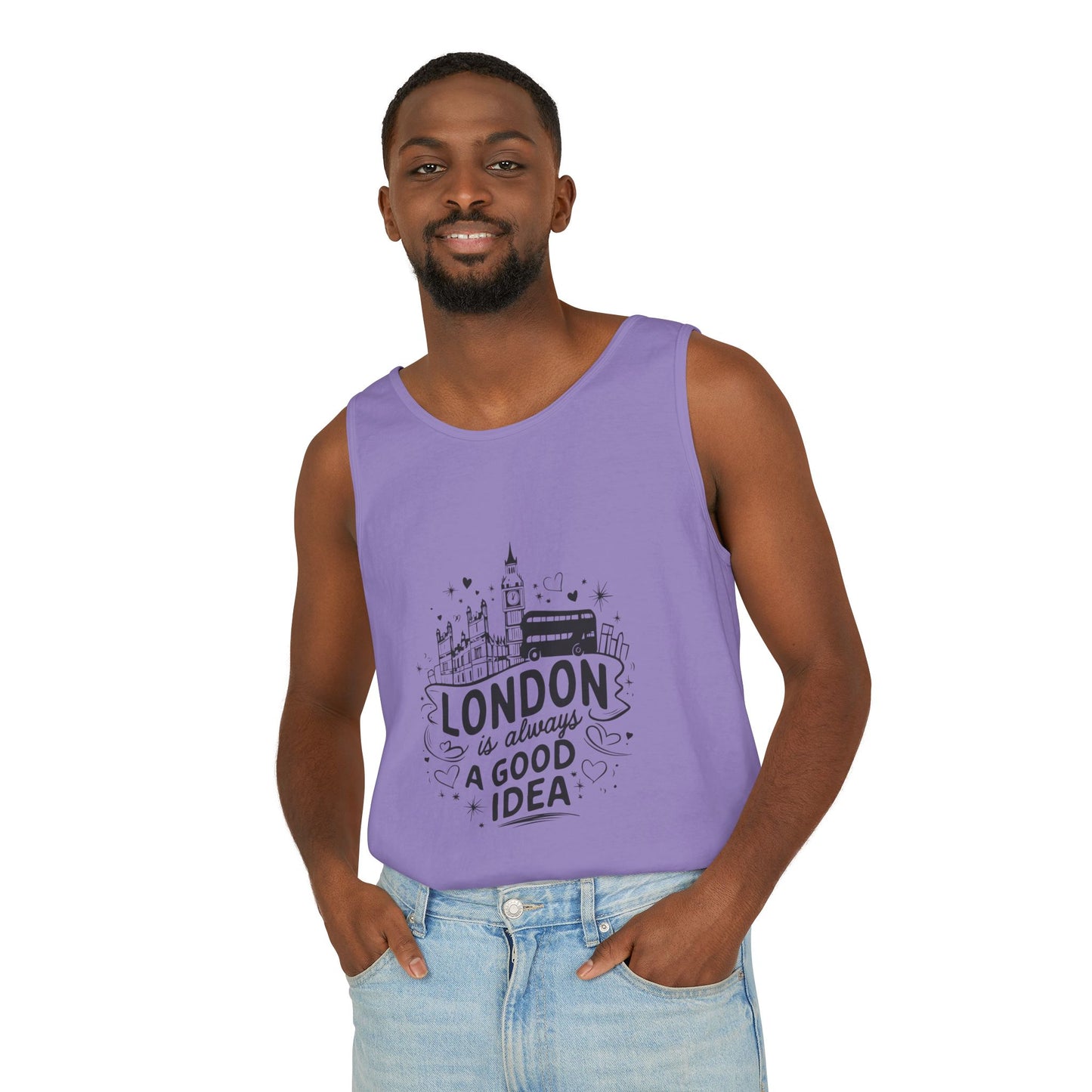 Unisex Garment-Dyed Tank Top - London is always a good idea