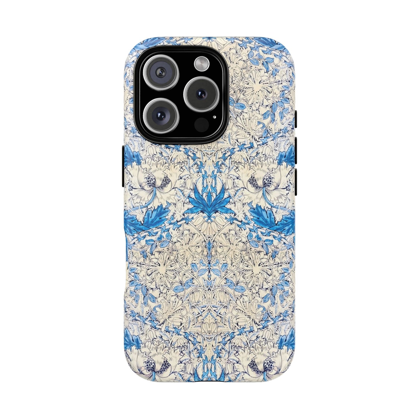 Elegant Floral Phone Case, Tough iPhone Cover, Stylish Mobile Protector, Blue Patterned Case, Unique Gift for Her