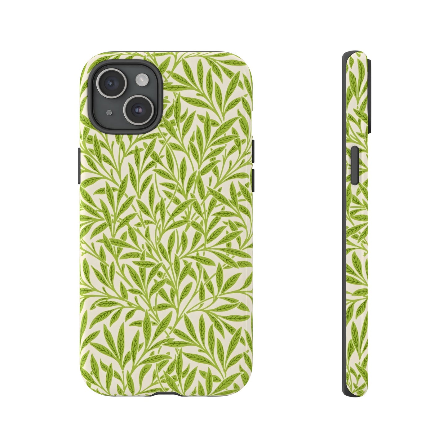 Green Leaf iPhone Case, Tough Cases, Botanical Phone Protection, Eco-Friendly Cover, Nature Lover Gift, Trendy Cell Phone Accessory