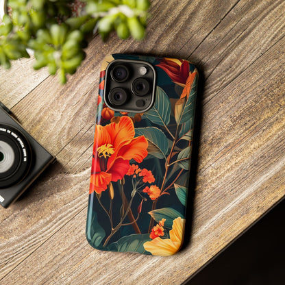 Tough Floral Phone Case | Tropical Vibe, Gift for Nature Lovers, Summer Beach Accessory, Floral Pattern, Trendy Phone Accessories