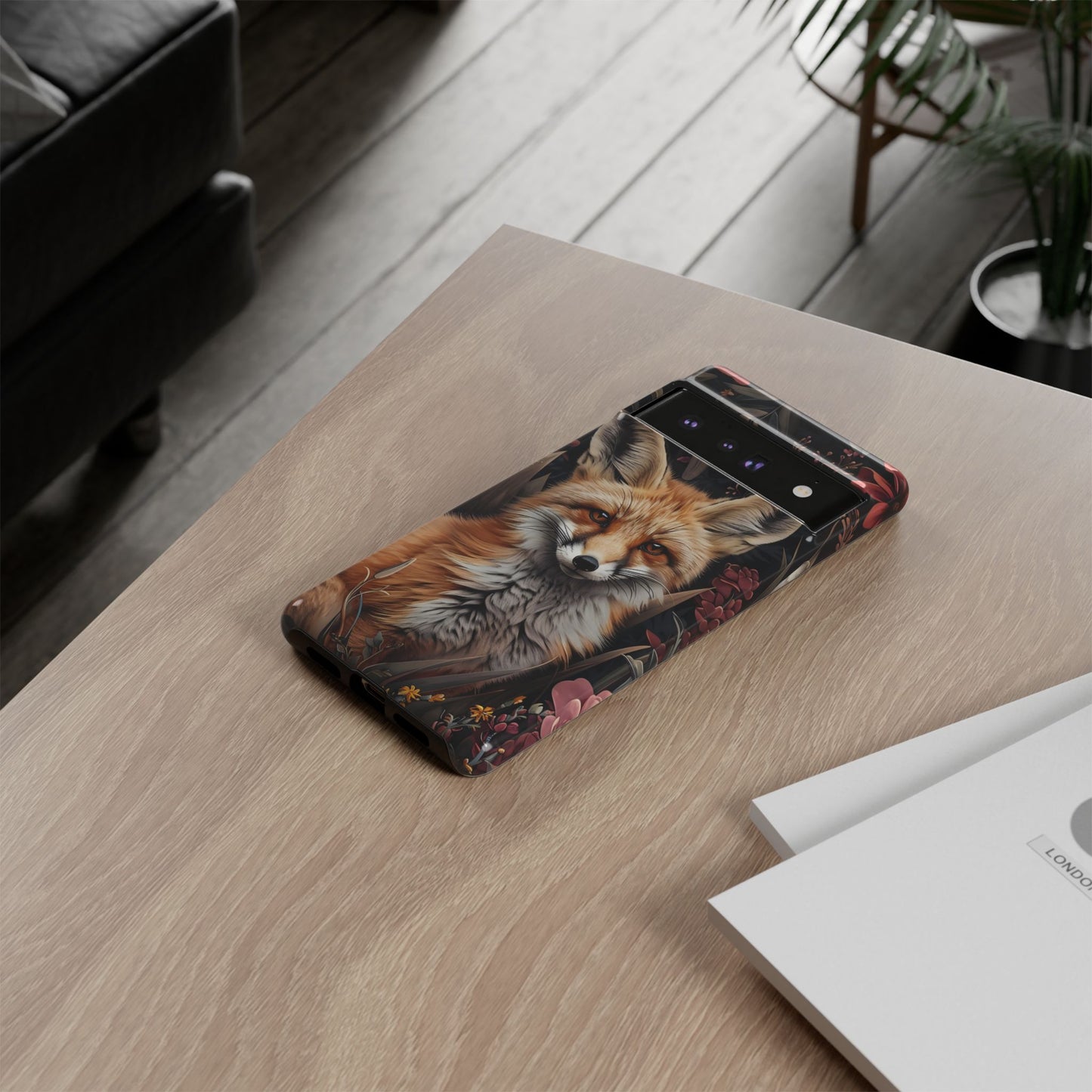 Fox Floral Phone Case, Tough Cases for Animal Lovers, Nature Themed Gift, Cute Phone Cover, Wild Fox Protector