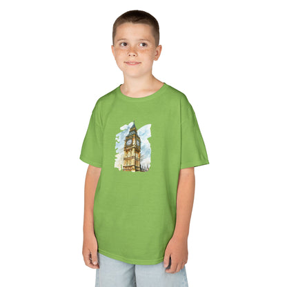 Kids Tee - Vintage Big Ben Wall Art Design -  Fun and Stylish Cotton Shirt for Young Explorers