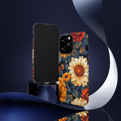 Floral Tough Phone Case | Sunflower Design, iPhone Cover, Protective Case, Gifts for Her, Floral Phone Accessory