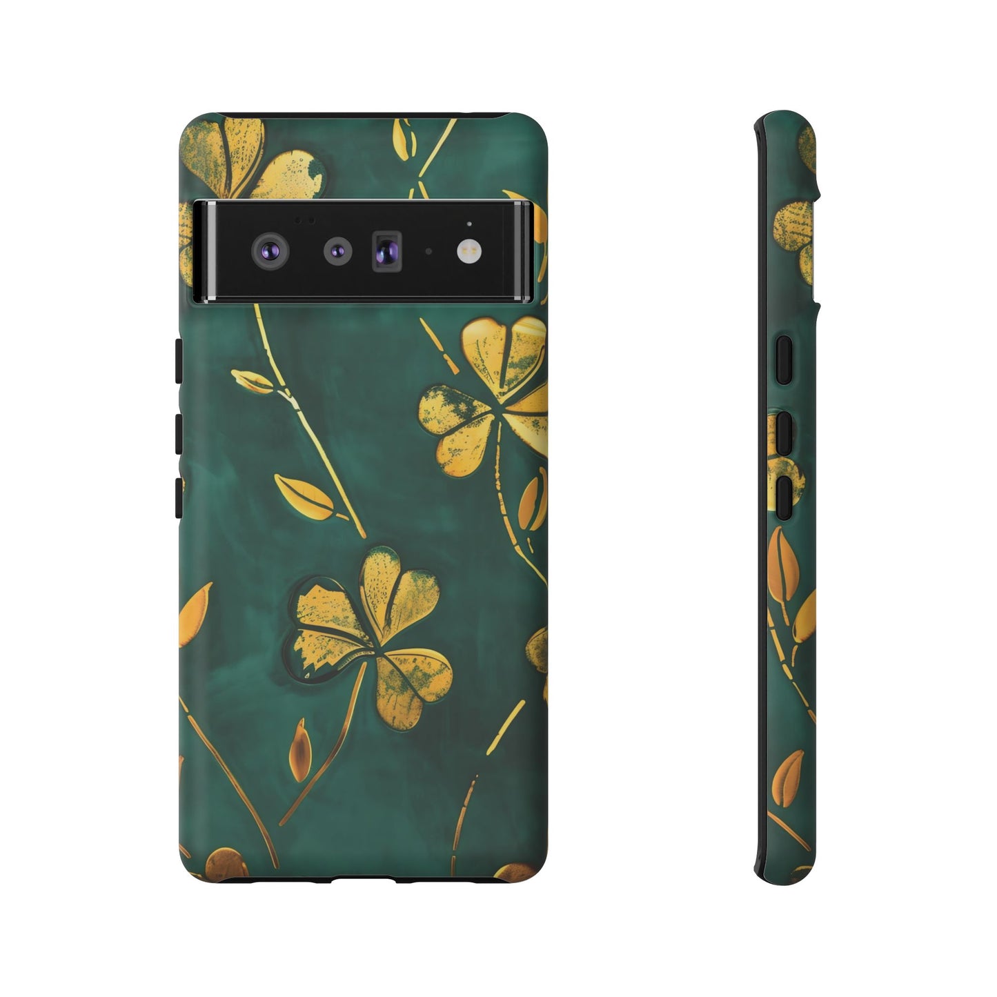 Floral Phone Case with Gold Accents, Tough Phone Cover, Stylish Phone Protector, Unique Gift for Her, Nature Lover Accessory