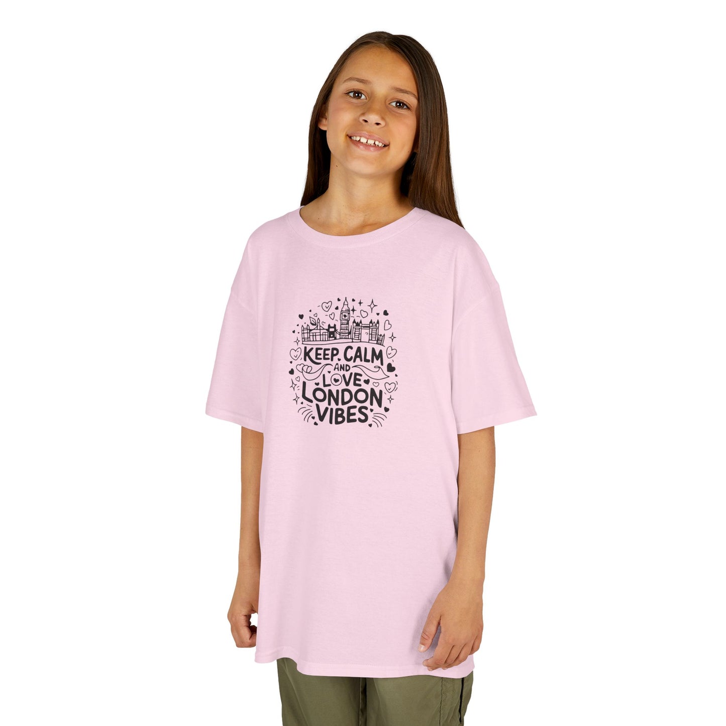 Kids  Heavy Cotton Tee -  Keep Calm London Vibes - Bright Yellow