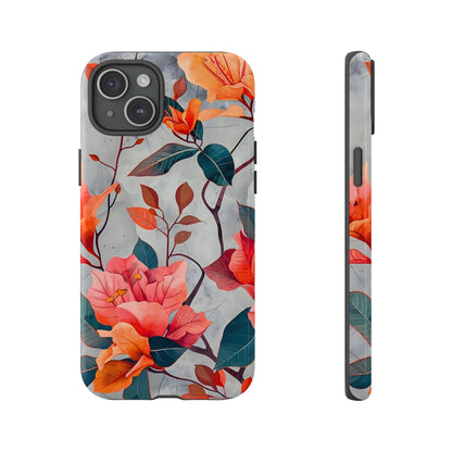Floral Phone Case, Tough Cases, Flower Power, Gift for Her, Decorative Phone Cover, Trendy Accessories, Everyday Style