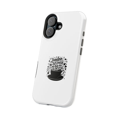 Stylish Magnetic Tough Case for Phone, Gift for Tea Lovers, Custom Phone Cover, London Tea Design, Durable Mobile Protector