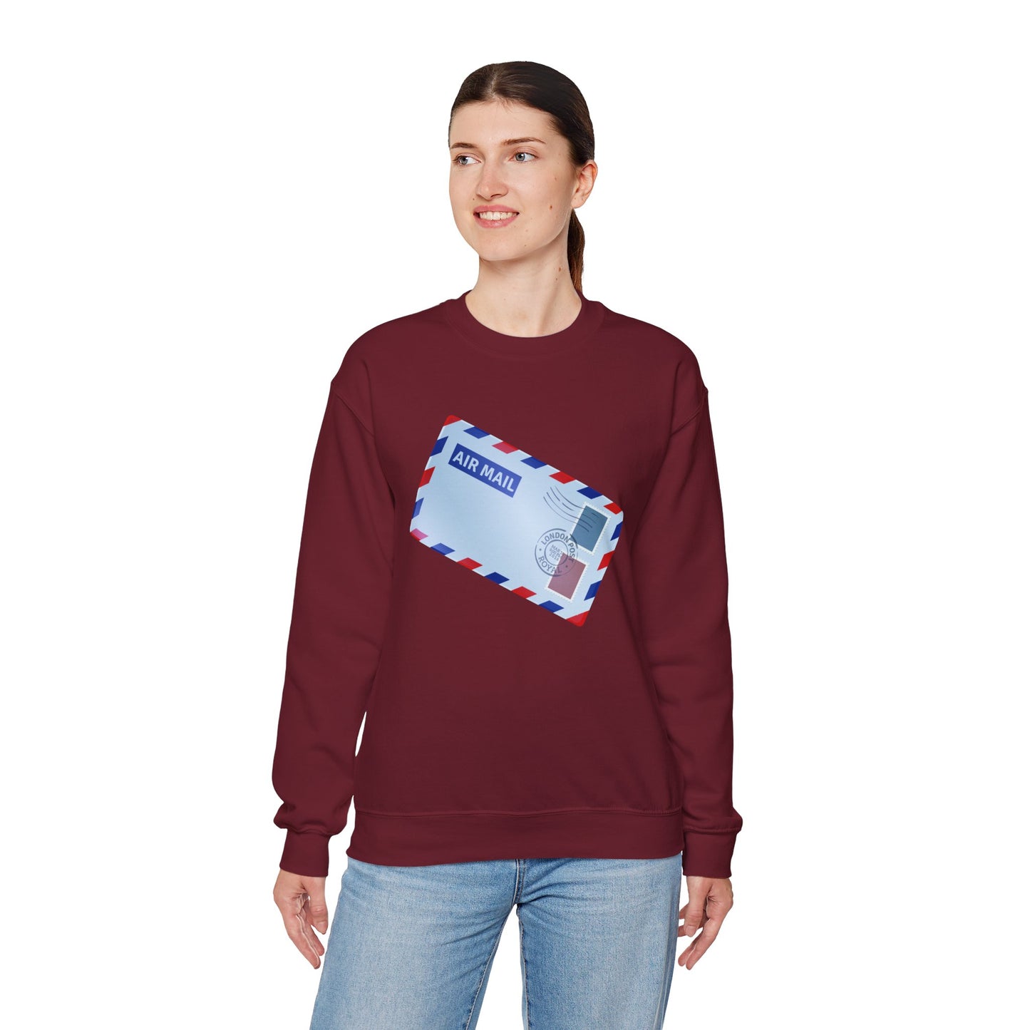 Unisex Heavy Blend™ Crewneck Sweatshirt - Vintage British Air Mail - Classic Postal Design