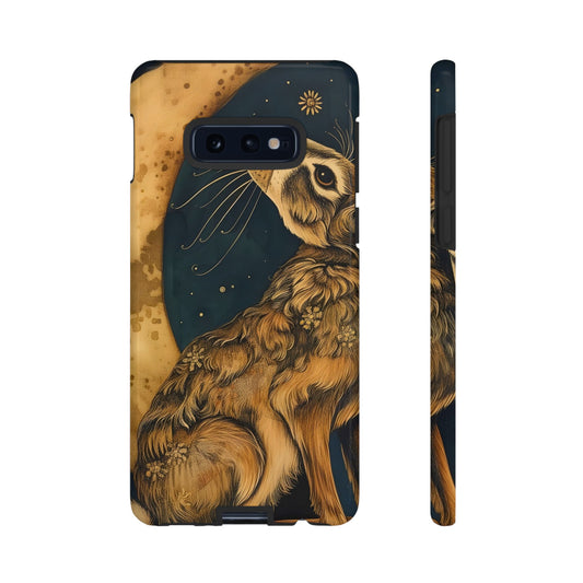 Artistic Phone Case with Celestial Hare Design, Tough Cases, Unique Gifts, Nature Lovers, Phone Accessories, Bohemian Style