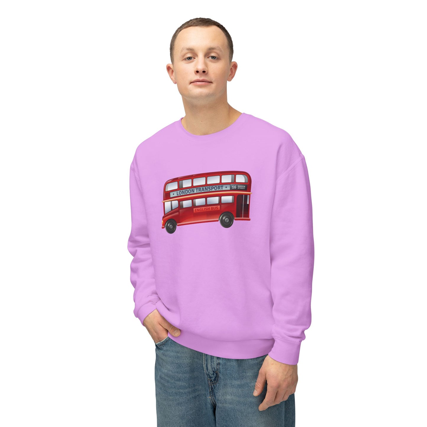Unisex Lightweight Crewneck Sweatshirt - British English Bus