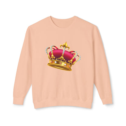 Unisex Lightweight Crewneck Sweatshirt - British Royal Crown Design - Iconic Symbol of Monarchy