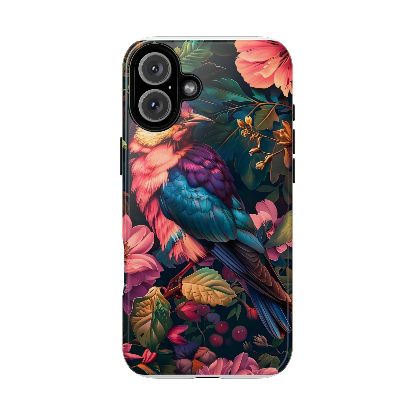 Tough Cases: Vibrant Tropical Bird Phone Case, Floral Smartphone Cover, Nature Lover Gift, Boho Phone Accessory, Cute Bird Case