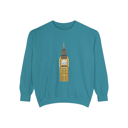 Unisex Garment-Dyed Sweatshirt Trendy - Iconic Big Ben Clock Tower