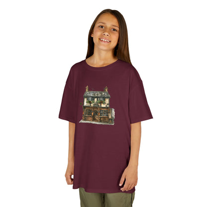 Kids Heavy Cotton™ Tee - Historic English Home Wall Art Design -  Fun & Comfortable Shirt for Young Explorers