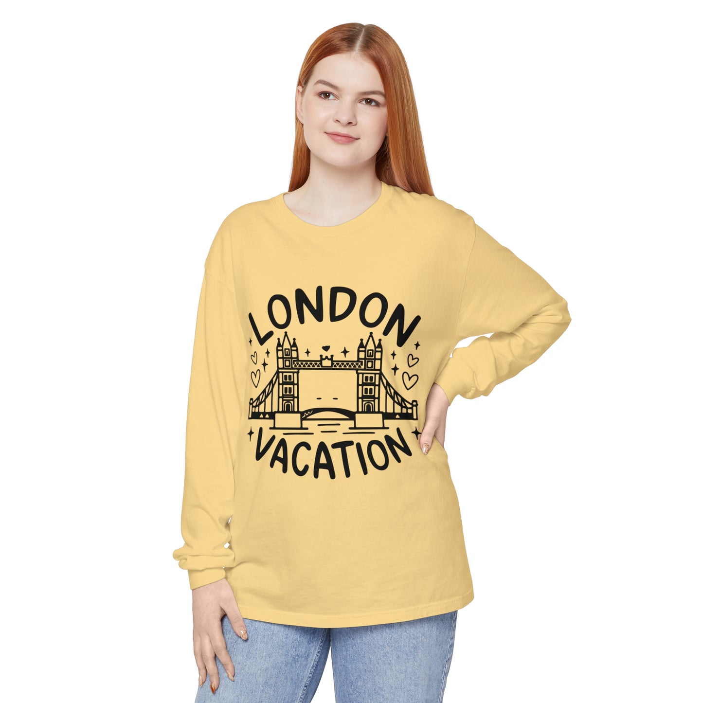 Unisex Garment-dyed Long Sleeve T-Shirt - London's Relaxing Vacations