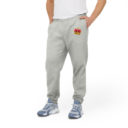 Cozy Adidas Unisex Fleece Joggers - British Crown Design - British Royal Crown Design - Iconic Symbol of Monarchy