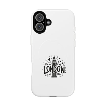 London Love Tough Magnetic Phone Cases, Durable Phone Cover, Travel Gift, London Souvenir, Protective Phone Case