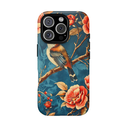 Bird & Floral Phone Case, Tough Cases for Nature Lovers, Gift for Her, Customizable Design, Vibrant Tech Accessories