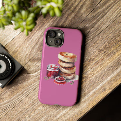 Cute Bagel Phone Case, Tough Cases for Food Lovers, Unique Gifts for Foodies, Phone Accessories for Breakfast Lovers, Fun and Stylish Cases