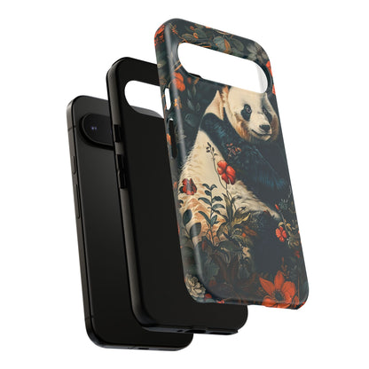 Panda Phone Case, Floral Design Phone Cover, Cute Panda Gift, Nature-Inspired Case, Animal Lover Accessory