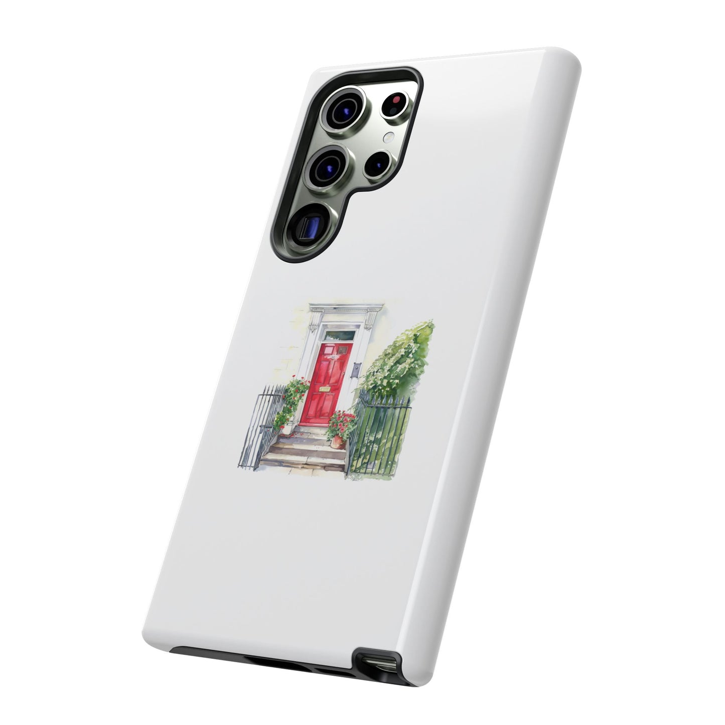 Artistic Phone Case - Charming Red Door Design for Stylish Protection