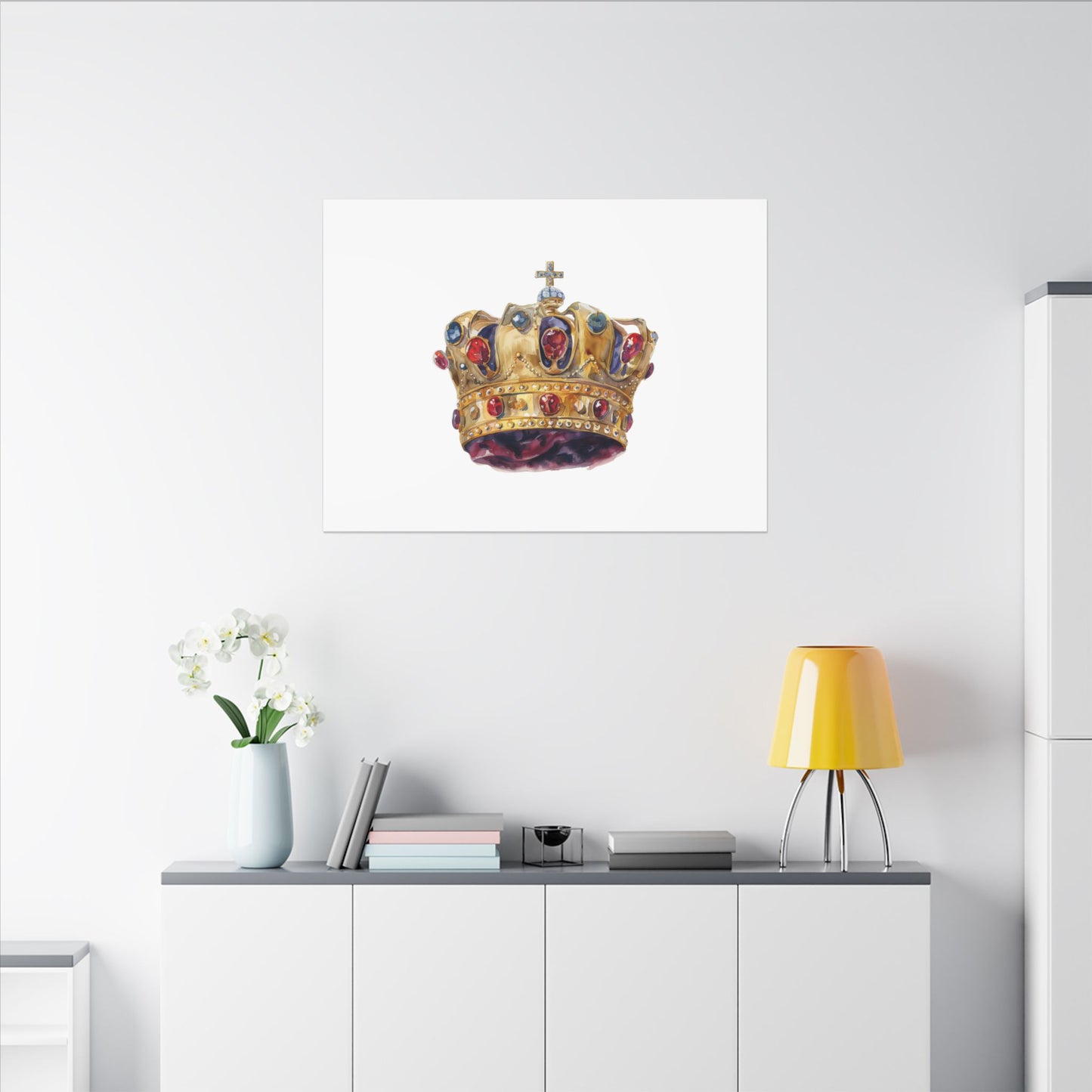 Crown Art Print, Royal Wall Decor, Matched for Home or Office, Gift for Art Lovers, Unique Royalty Artwork