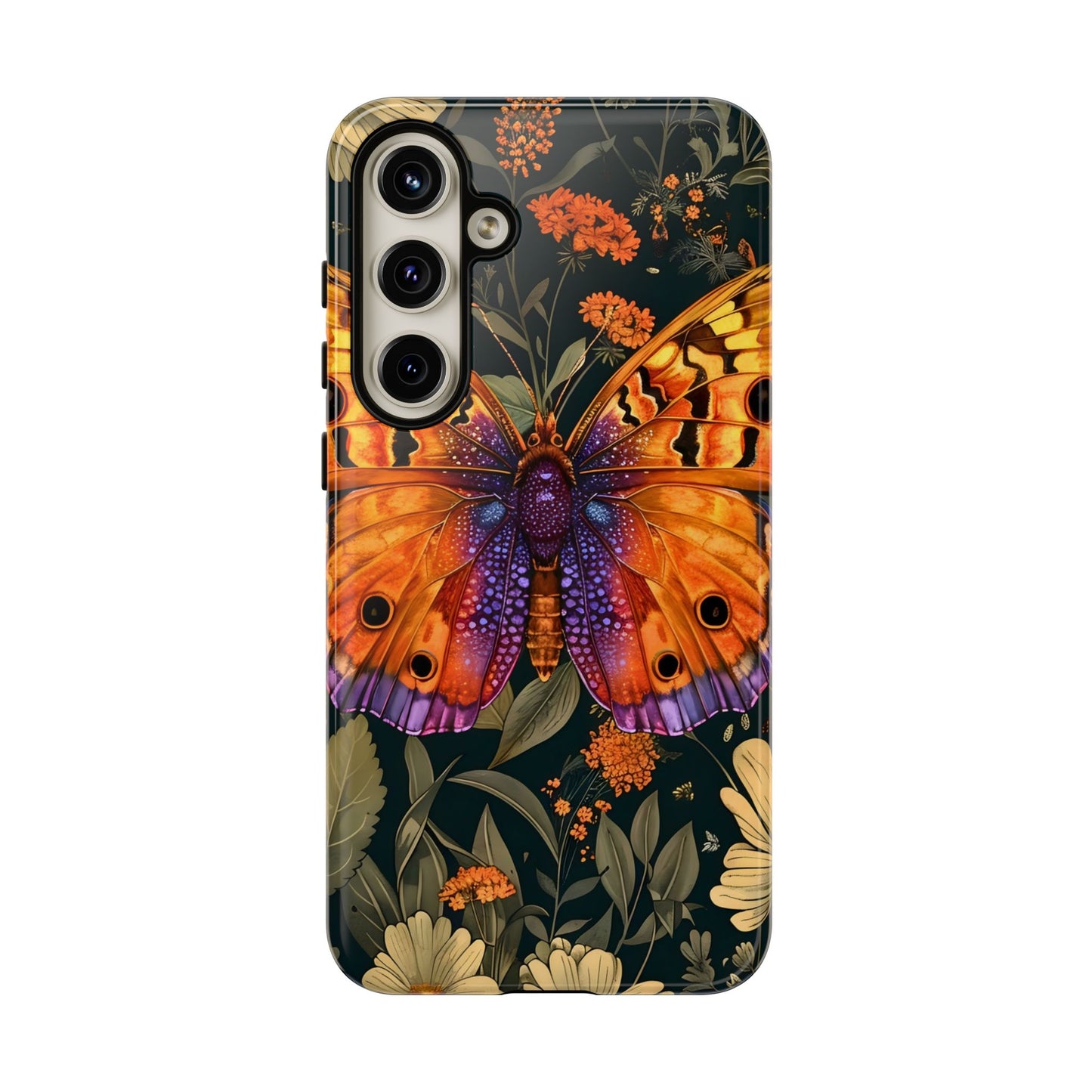 Butterfly Phone Case, Tough Cases for Nature Lovers, Vibrant Floral Design, Gift for Her, Cute Phone Accessories, Butterfly Artwork