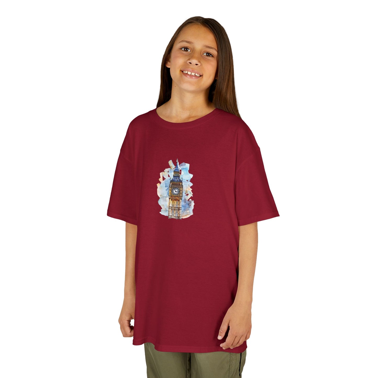 Kids Tee - London's Big Ben Landmark Painting -  Fun Graphic Shirt for Young Explorers