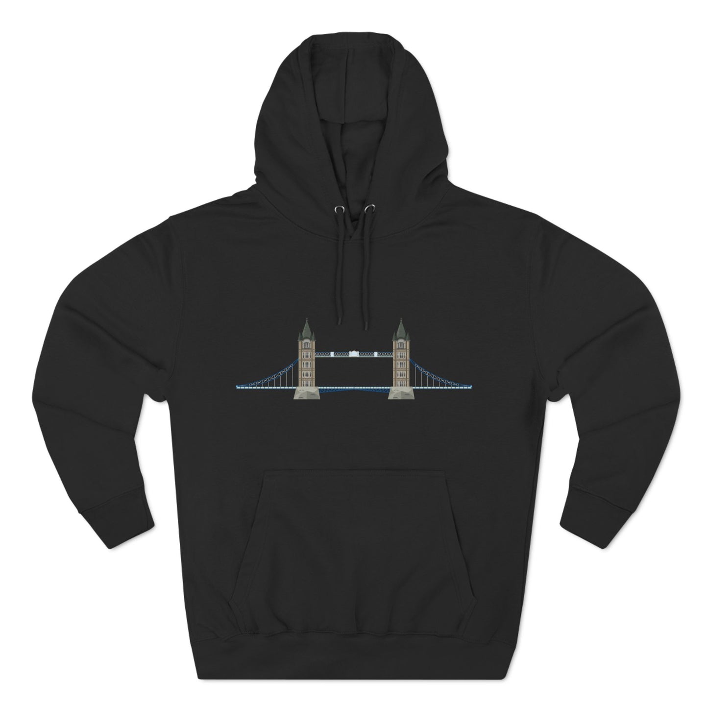 Tower Bridge - Iconic London Relaxed Three-Panel Fleece Hoodie