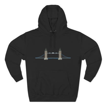 Tower Bridge - Iconic London Relaxed Three-Panel Fleece Hoodie