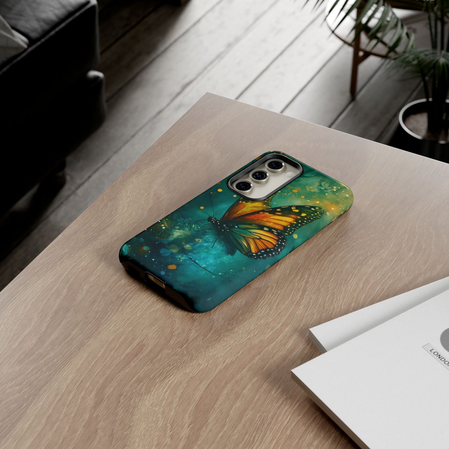 Colorful Butterfly Phone Case, Tough Cases for iPhone and Samsung, Cute Tech Accessories, Nature Lovers Gift, Vibrant Floral Design