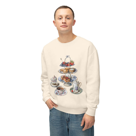 Unisex Lightweight Crewneck Sweatshirt - British Royal Feast - Opulent Dining Fit for Royalty