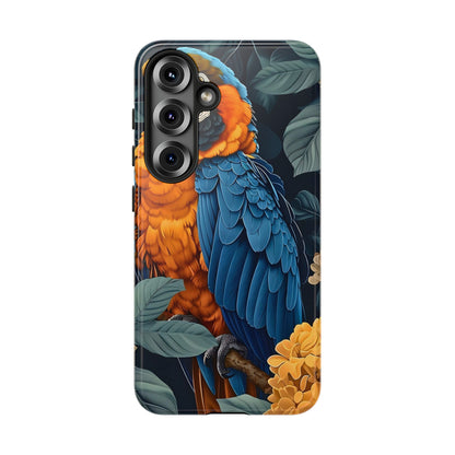 Tropical Parrot Phone Case - Tough Cases, Colorful Phone Cover, Nature Lover Gift, Floral Design, Bird Lover Accessory
