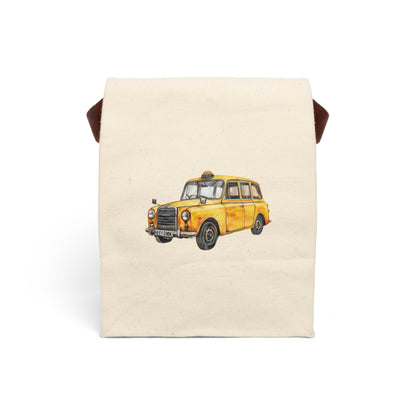 Yellow taxi Canvas Lunch Bag With Strap