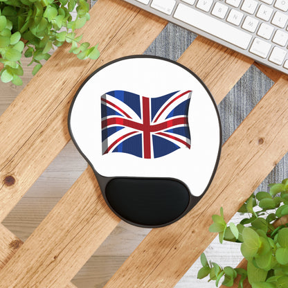UK Flag Wrist Rest Mouse Pad, Office Decor, Gamer Gift, Workstation Accessory, British Pride